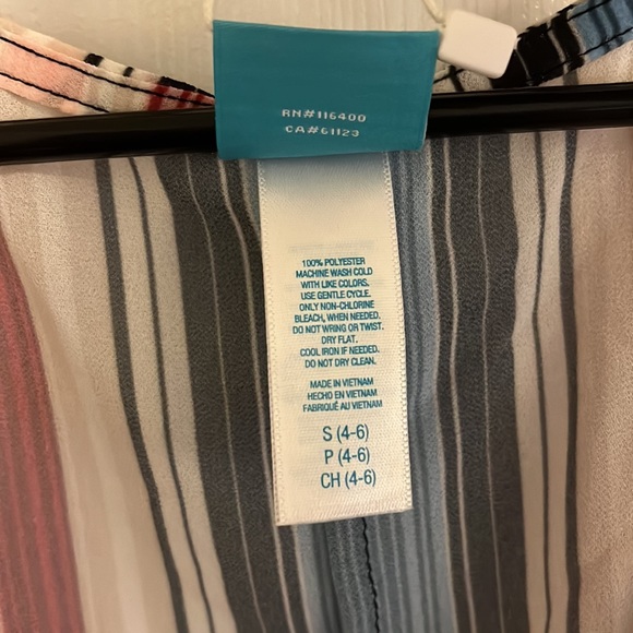 Coastal Blue Multi-color vertical stripes Cover-up. Size S (4-6). NWT! - Picture 6 of 9